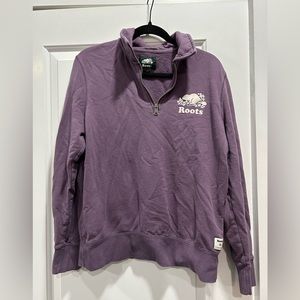 Roots Purple Quarter Zip Sweatshirt